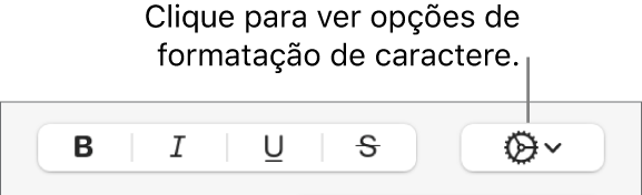 O botão “Mais Opções de Texto” ao lado dos botões Negrito, Itálico, Sublinhado e Tachado.