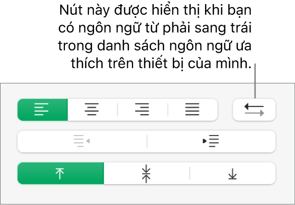 Nút Hướng đoạn trong phần Căn chỉnh của thanh bên Định dạng.