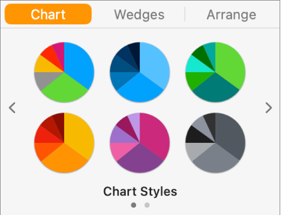 Chart styles in the Chart tab of the Format sidebar.