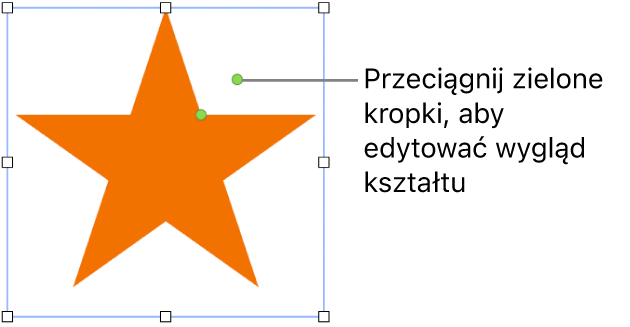 Kształt z uchwytami zaznaczenia.