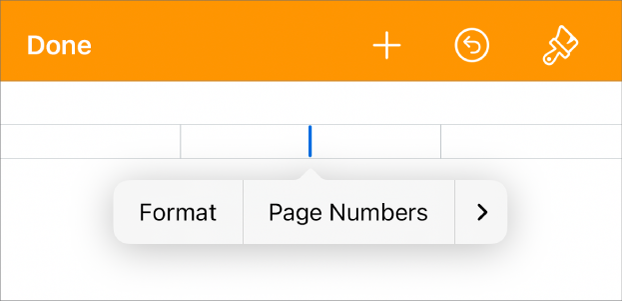 The Doc Setup window with the insertion point in a header field and a pop-up menu with two menu items: Page Numbers and Insert.