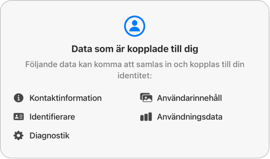 En del av huvudsidan i Mac App Store som visar integritetspolicyn för den valda appens utvecklare.