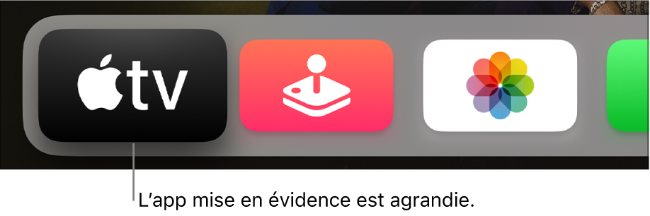 App mise en surbrillance sur l’écran d’accueil