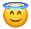 L’Emoji avec une auréole.