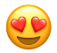 L’emoji della faccina con occhi a cuore.