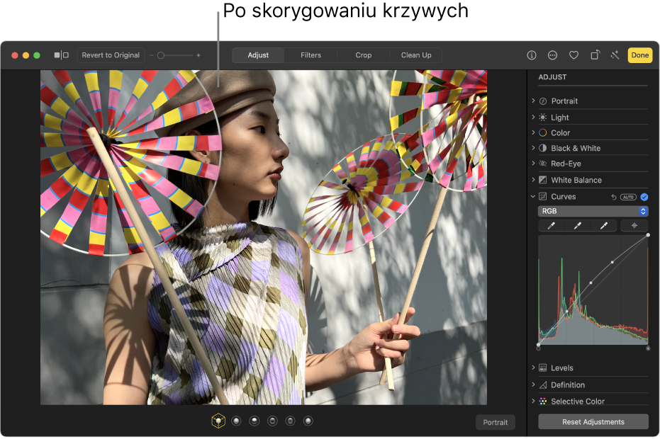 Zdjęcie po korekcie narzędziami panelu Krzywe.