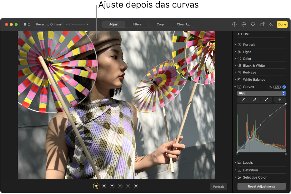 Uma foto depois do ajuste de Curvas.