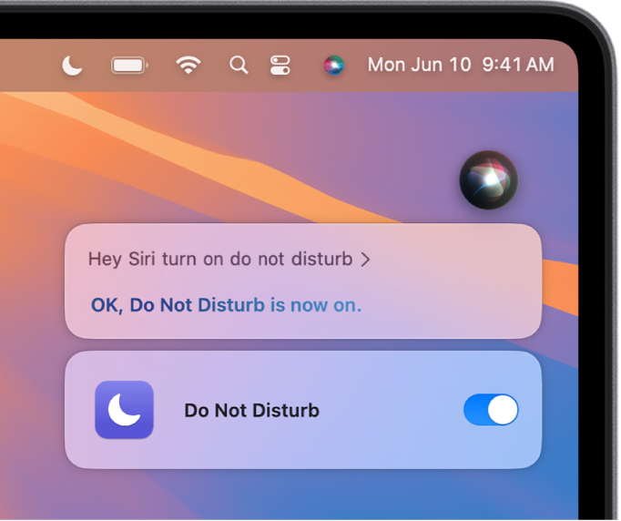 Вікно Siri зі запитом виконати завдання, «Turn on do not disturb.»