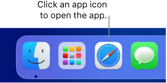 The Safari icon in the Dock.