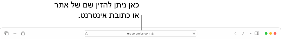 השדה ״חיפוש חכם״ באמצע סרגל הכלים של Safari.