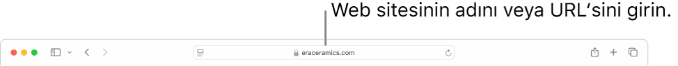 Safari araç çubuğunun ortasında bulunan Akıllı Arama alanı.