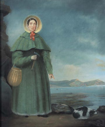 mary anning was een fossielenjager aan de jurrassic coast in engeland