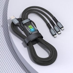 100W 5A 3 in 1 Fast Charging Cable Phone Fast Charger Cord  Data Transmission