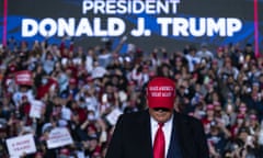 President Donald Trump arriving for a campaign rally at Richard B. Russell Airport in Georgia.