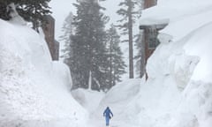 The Sierra Nevada mountains received record snowfall in winter.