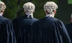 Barristers are seen outside, Supreme Court in Brisbane, Monday, October 14, 2019. (AAP Image/Glenn Hunt) NO ARCHIVING