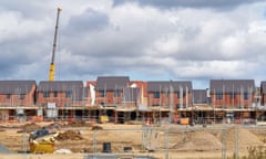 Newly built homes in a residential estate in England.