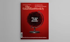 Blank 3D illustration brochure or magazine isolated on gray.<br>Cover of 12 April Guardian Weekly