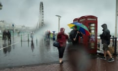 Brighton Pier area in storm 2014