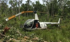 The Robinson R44 helicopter that crashed  in Arnhem Land, Northern Territory