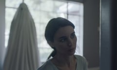 This image released by A24 shows Rooney Mara in a scene from the film, "A Ghost Story." (Bret Curry/A24 via AP)