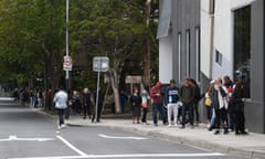 People in a line waiting