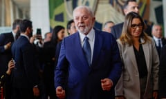 Luiz Inácio Lula da Silva during the event on democracy in Brasília, Brazil, on 8 January.