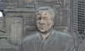 Artwork depicting Nursultan Nazarbayev in Almaty, Kazakhstan, is left mud-splattered following unrest earlier in January.