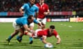 Tomos Williams scored a fourth try for Wales that gave them a bonus-point, meaning they top Pool D with maximum points. 