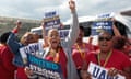 Auto workers from Louisville, Kentucky, rally in support of striking UAW members in Detroit.