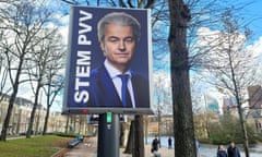 The Netherlands the Hague Parliamentary Elections Pvv - 23 Nov 2023<br>Mandatory Credit: Photo by Xinhua/Shutterstock (14227112a) This photo taken on Nov. 15, 2023 in The Hague, the Netherlands, shows a campaign poster of Geert Wilders, who leads the Party for Freedom (PVV). The Party for Freedom (PVV) led by Geert Wilders is leading the 2023 Dutch parliamentary elections, according to a first exit poll cited by Dutch public broadcaster NOS on Wednesday. TO GO WITH "2nd LD Writethru: Exit poll says PVV leads Dutch elections" The Netherlands the Hague Parliamentary Elections Pvv - 23 Nov 2023