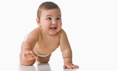 A baby crawling