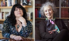 Author composite: EL James and Margaret Atwood