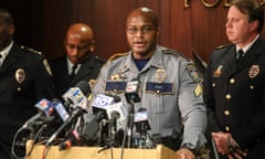 Baton Rouge Police Chief Announces Disciplinary Decision On Officers Who Shot Alton Sterling<br>BATON ROUGE, LA - MARCH 30: Internal Investigator of the Baton Rouge Police Department Myron Daniels gives remarks at the Baton Rouge Police Station regarding the officers who shot Alton Sterling in 2016 on March 30, 2018 in Baton Rouge, Louisiana. (Photo by Josh Brasted/Getty Images)