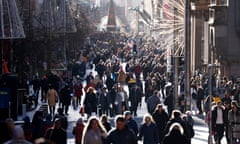 Shoppers looking for Black Friday deals in Glasgow, Scotland, in November 2023.