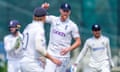 The England captain Ben Stokes fields a ball during the fourth Test against India.