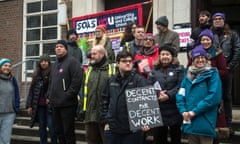 Staff striking at Soas over pay and conditions in February. 