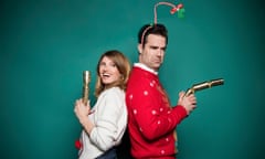 Sharon Horgan and Rob Delaney for the Guardian Christmas Quiz 2018. Photo by Linda Nylind. 7/12/2018.