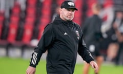 Wayne Rooney<br>FILE - D.C. United head coach Wayne Rooney walks off the field after the team's MLS soccer match against Inter Miami, July 8, 2023, in Washington. Rooney is out as coach of D.C. United after one season, the team said. Despite the club falling short of the 2023 MLS Cup Playoffs, Rooney improved D.C. United’s point tally in his only full season at the helm. (AP Photo/Alex Brandon, File)