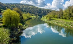 A picturesque stretch of the River Wye winding through a valley