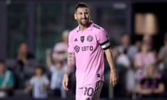 New York City FC v Inter Miami CF<br>FORT LAUDERDALE, FLORIDA - NOVEMBER 10: Lionel Messi #10 of Inter Miami CF reacts against the New York City FC during the first half in the Noche d'Or friendly match at DRV PNK Stadium on November 10, 2023 in Fort Lauderdale, Florida. (Photo by Megan Briggs/Getty Images)