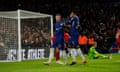 Cole Palmer celebrates Chelsea’s fifth goal of the night