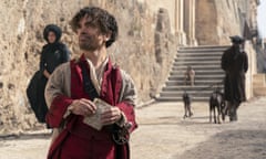 This image released by MGM shows Peter Dinklage as Cyrano in Joe Wright's "Cyrano." (Peter Mountain/Metro-Goldwyn-Mayer Pictures via AP)