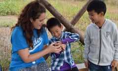 Adventure China councillor with campers.