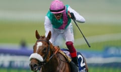 Frankie Dettori eases down and begins the celebrations on Andrew Balding’s Chaldean.