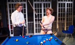 Alan Cox (RD Laing) and Oscar Pearce (David Cooper) in The Divided Laing by Patrick Marmion at the Arcola, London
