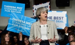 Conservative leader Theresa May campaigning in Dewsbury.