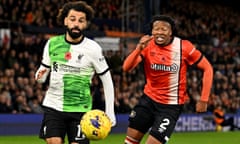 Luton Town v Liverpool FC - Premier League<br>LUTON, ENGLAND - NOVEMBER 05: (THE SUN, OUT, THE SUN ON SUNDAY OUT) Mohamed Salah of Liverpool during the Premier League match between Luton Town and Liverpool FC at Kenilworth Road on November 05, 2023 in Luton, England. (Photo by Andrew Powell/Liverpool FC via Getty Images)