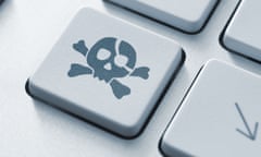 Skull and crossbones on computer key