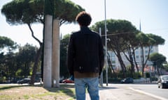 Rome, 12.10.23. Ann Neumann's fixer in Piazza di Porta Capena, where the Axum obelisk stood until its return to Ethiopia in 2009. In the background, the FAO Headquarters. Photo: Víctor Sokolowicz